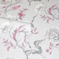 TAPEET ARTHOUSE JAPANESE CRANE GREY & PINK
