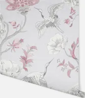 TAPEET ARTHOUSE JAPANESE CRANE GREY & PINK