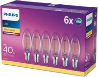 LED LAMP PHILIPS CLASSIC FILAMENT 4,3W E14 B35 470LM 6TK PAKIS