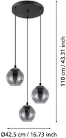 LAELAMP EGLO ARISCANI 3X40W E27 MUST/LÄBIPAISTEV