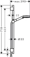 DUŠILIFT HANSGROHE VERNIS VARIO 65 DUŠIKOMPLEKTIGA MATT MUST