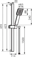 DUŠILIFT FERRO SINUS 65,5CM DUŠIKOMPLEKTIGA MUST