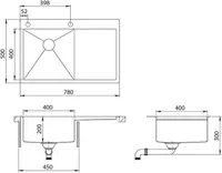 VALAMU ROOSTEVABA TURTL TERRA101N-L-G 780X500X210MM KULDNE VASAK