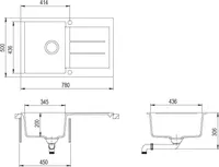 VALAMU JA SEGISTI KOMPLEKT AQUASANITA SQT101-AW+5553E2 GRANIIT MUST