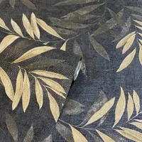 TAPEET ARTHOUSE LUXURY LEAF NAVY CHAMPAGNE 0,64X10,05M