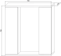 PEEGELKAPP AQUALINE PREMIUM VS 75X18X70CM VALGUSTIGA HELE TAMM