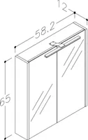 PEEGELKAPP RB BATHROOM URBAN 60 VALGUSTIGA MATT VALGE