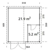 GARAAŽ PALMAKO ROGER 21,9+5,2M² PUITVÄRAVAGA