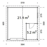 GARAAŽ PALMAKO ROGER 21,9+5,2M² SEKTSIOONUKSEGA