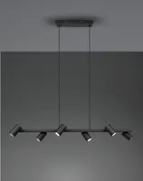 LAEVALGUSTI TRIO MARLEY 115CM 6X35W GU10 MATT MUST