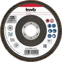 ABRASIIVLAMELLKETAS KWB KORUND, 125MM P40