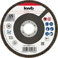 ABRASIIVLAMELLKETAS KWB KORUND, 125MM P80