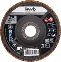 ABRASIIVLAMELLKETAS KWB KERAAMILINE, 125MM P40
