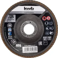 ABRASIIVLAMELLKETAS KWB KERAAMILINE, 125MM P100