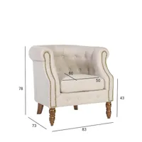 TUGITOOL HOLMES 83X75XH78CM BEEŽ