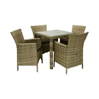 AIAMÖÖBLIKOMPLEKT WICKER, LAUD JA 4 TOOLI