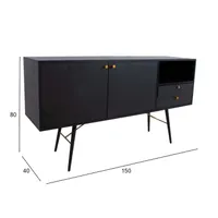 KUMMUT LUXEMBOURG 150X40XH80CM MUST
