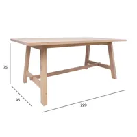 SÖÖGILAUD BERGEN 220X95XH75CM HELE TAMM