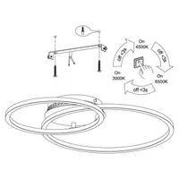 LAELAMP EGLO PALMAVES 3 LED 9,5W 12W 1350LM/1650LM HÕBE/VALGE