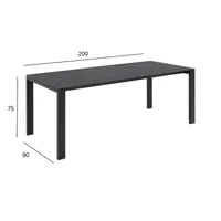 SÖÖGILAUD BRENTFORD 200X90XH75CM, MUST