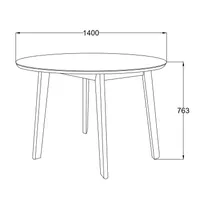SÖÖGILAUD ROXBY D140XH76CM, MUST