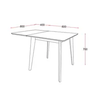 SÖÖGILAUD ROXBY 80/120X80XH76CM, VALGE