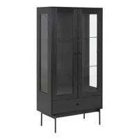 VITRIINKAPP ANGUS 75X37X152CM, MUST