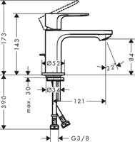 VALAMUSEGISTI HANSGROHE REBRIS S 80 KROOMITUD