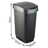 PRÜGIKAST TWIST KAANEGA MUST 50L