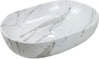 VALAMU INVENA KORFU 60X42CM PINNAPEALNE OVAALNE VALGE MARMOR