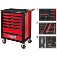 TÖÖRIISTAKÄRU KS TOOLS RACINGLINE 7-SAHTLIT+KOMPLEKT, 215-OSA