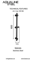 DUŠILIFT AQUALINE STEEL 600MM ROOSTEVABA MUST 