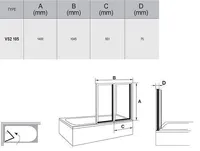 VANNISEIN RAVAK VS2 105X140CM VALGE, MATISTATUD KLAAS