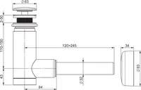 SIFOON VALAMU JAOKS RAVAK 63MM, VALGE/KROOM