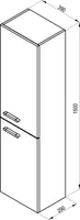 VANNITOAKAPP RAVAK SB CHROME 390, 39X29X150CM PAREM