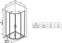 DUŠIKABIIN RAVAK BLIX SLIM BLSCP4-80, 80X195CM ALUSETA