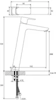 VALAMUSEGISTI RAVAK 10° FREE 334MM, MUST TD F 015.20