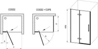 DUŠIUKS RAVAK COOL! COSD2-100, 100X195CM KROOM