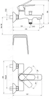 SEINAPEALNE VANNISEGISTI RAVAK LIFE, LF 022.20BL, 150 MM, MUST