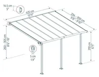 VARIKATUS TERRASSILE OLYMPIA 3X4,25M HALL/PRONKS