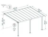 VARIKATUS TERRASSILE OLYMPIA 3X5,46M  HALL/PRONKS