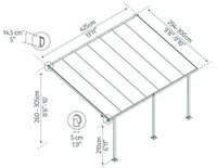 VARIKATUS TERRASSILE FERIA 3X4,25M VALGE/KIRGAS