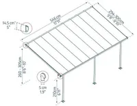 VARIKATUS TERRASSILE FERIA 3X5,46 VALGE/KIRGA