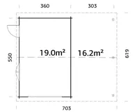 GARAAŽ PALMAKO ROGER 19,0+16,2M² ALGKOMPLEKT