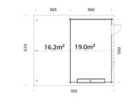 GARAAŽ PALMAKO ROGER 19,0+16,2M² SEKTSIOONUKSEGA