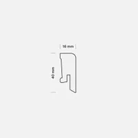 SOKLILIIST PEDROSS SPOON 6186 TAMM VALGE MATT LAKK 16X40MM 2,4M