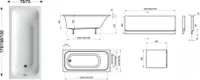 VANN RAVAK CHROME 150X70CM SETV19L VANNISEINAGA, ALUMIINIUM