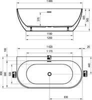 VANN RAVAK FREEDOM W 166X80CM