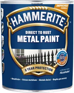 METALLIVÄRV HAMMERITE SMOOTH 0,75L MUST LÄIKIV