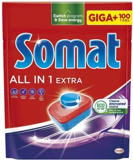 NÕUDEPESUMASINA TABLETID SOMAT ALL IN 1 EXTRA 100TK